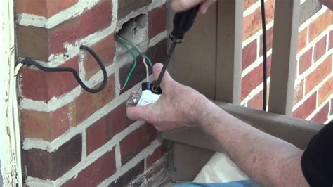 add receptacle to outdoor pvc junction box|how to insert electrical box.